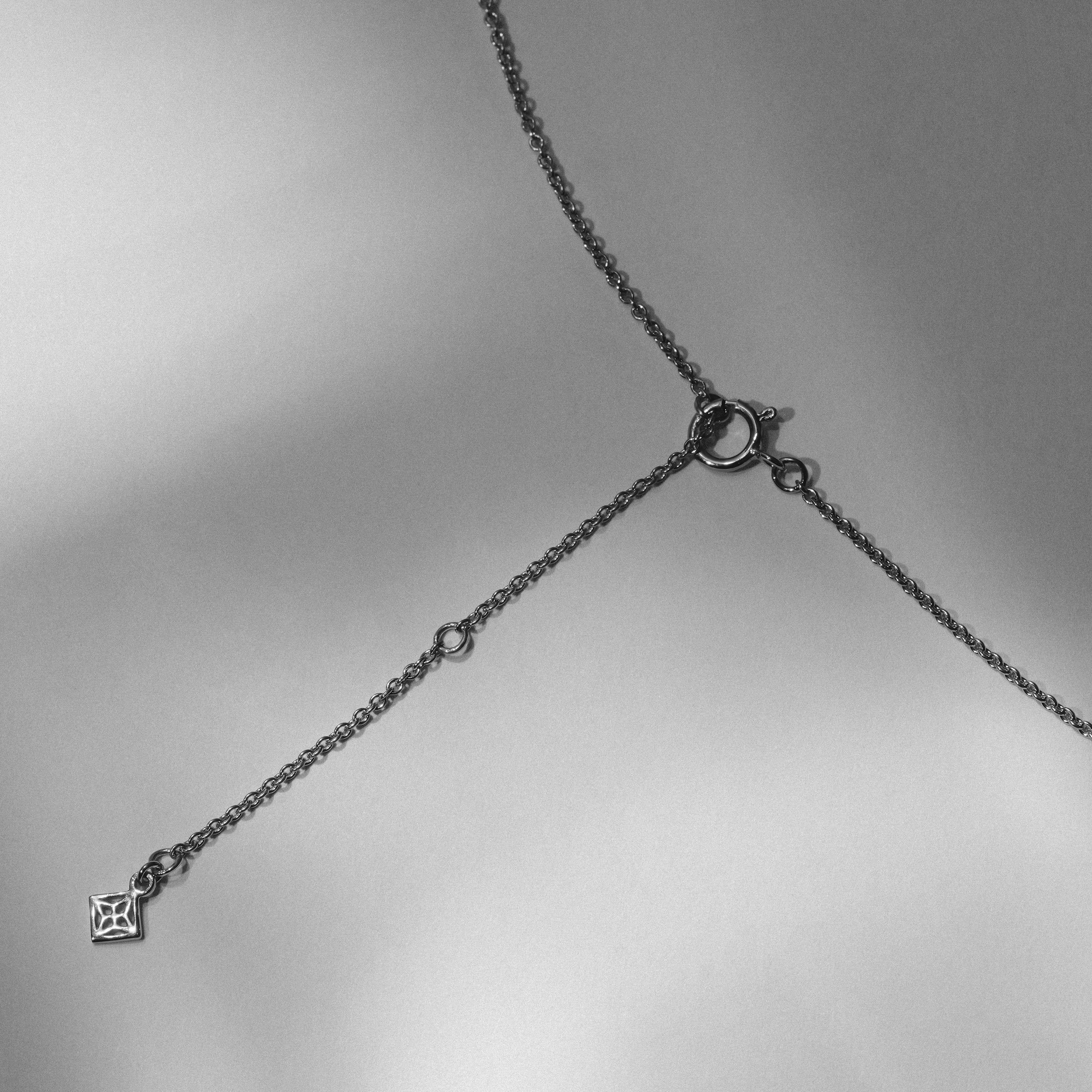 Love Letter Initial I Lab Diamond Necklace set in 9K White Gold